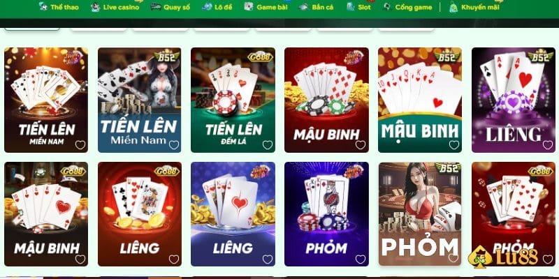 Hệ thống game bài 3d chất lượng, cuốn hút